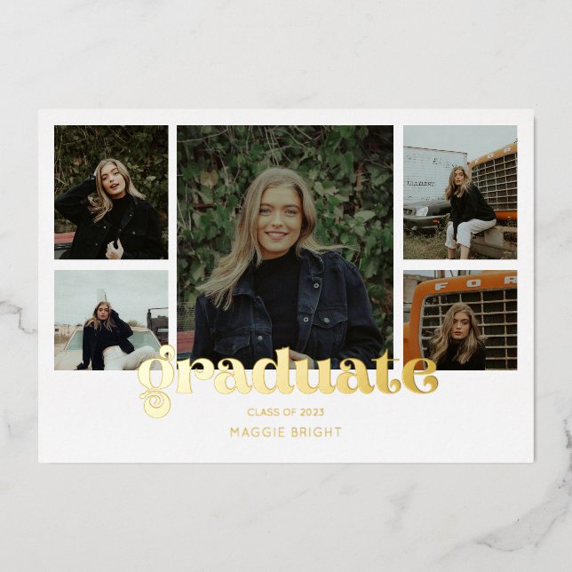 Anuncio de graduado 2023 de varias fotos (Anverso)