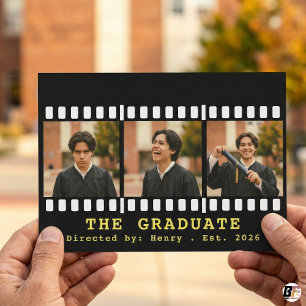 Anuncio de graduado tira de película cinematográfi