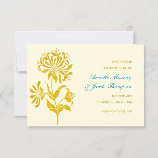 Anuncio de guardar la fecha | Flor | gotur (Anverso)