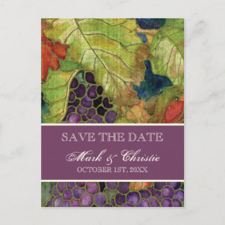 Anuncio de guardar la fecha Hoja de uva de otoño