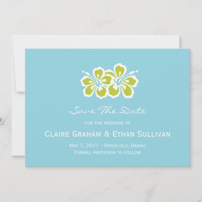 Anuncio de Hibisco Encantador para Guardar la Fech (Anverso)