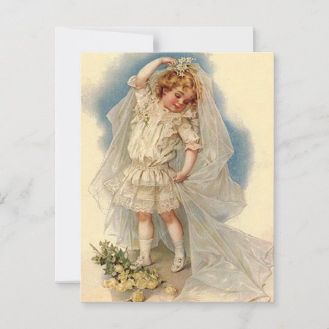 Anuncio de invitación a ducha de novia estilo vint (Anverso)