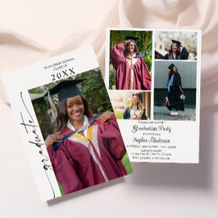Anuncio de invitación a fiesta de graduación con f