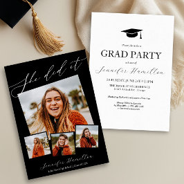 Anuncio de invitación a fiesta de graduación con f