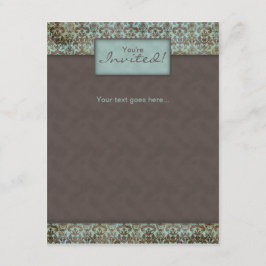 Anuncio de Invitación Damask Brown Turq 5