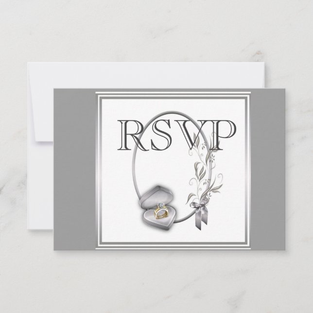 Anuncio de invitación de boda de plata RSVP (Anverso)