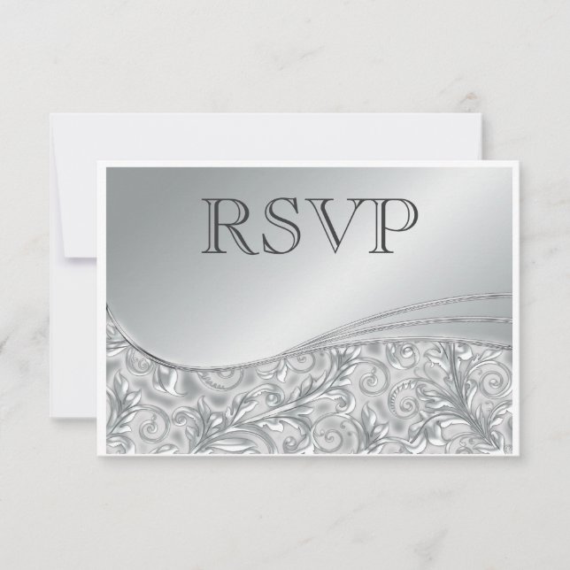 Anuncio de invitación de boda de plata RSVP (Anverso)
