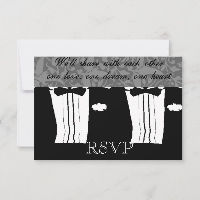 Anuncio de invitación de boda gay RSVP (Anverso)
