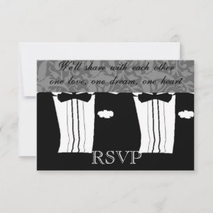 Anuncio de invitación de boda gay RSVP