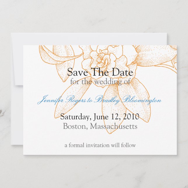 Anuncio de Invitación de Boda Guardar la Fecha (Anverso)