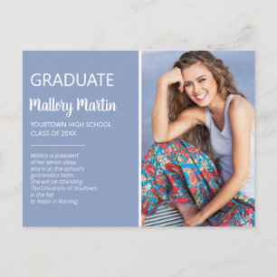 Anuncio de Invitación de Foto de Graduación Azul
