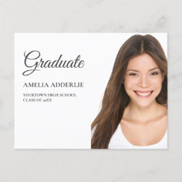 Anuncio de Invitación de Foto de Graduación Blanco