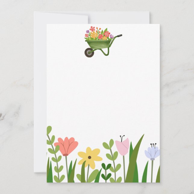 Anuncio de Invitación Floral para Fiesta de Jardín (Anverso)