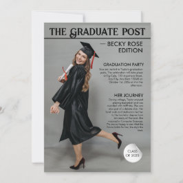 Anuncio de invitaciones a la graduación de periódi