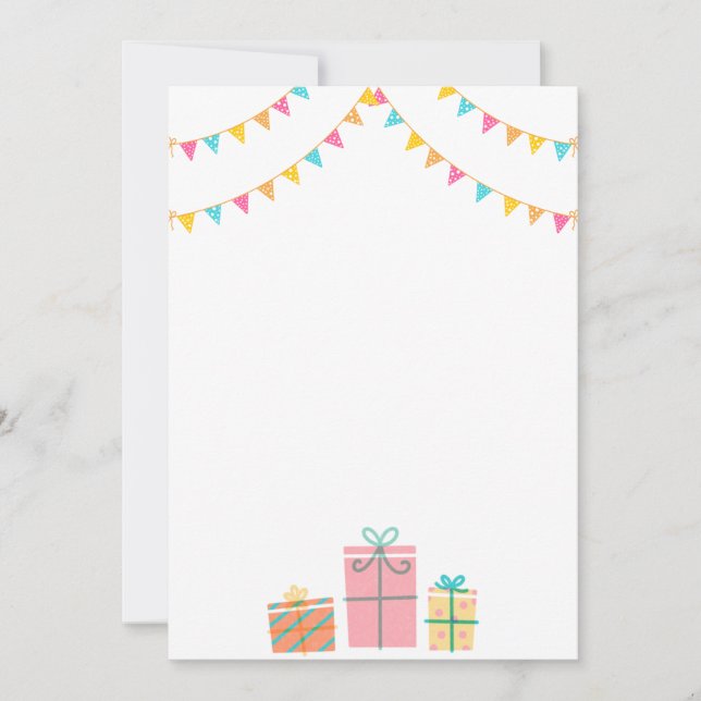 Anuncio de Invitaciones de Cumpleaños con Globos (Anverso)