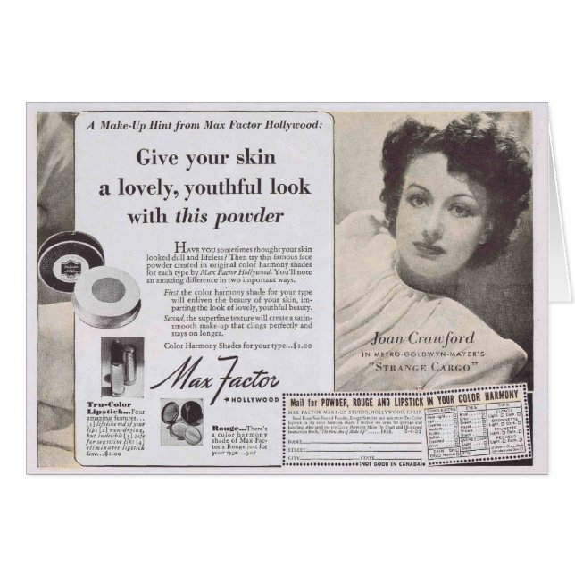 Anuncio de Joan Crawford Face Powder (Anverso (Horizontal))