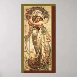 Anuncio de la bebida de Nouveau del arte