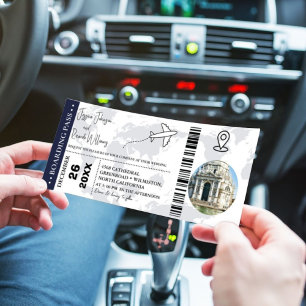 Anuncio de la boda azul de la marina Billete de em