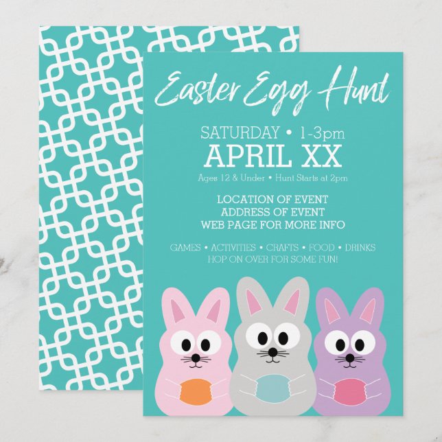 Anuncio de la cacería de huevos de pascua - Conejo (Anverso / Reverso)