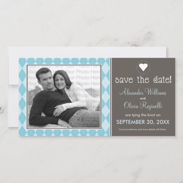 Anuncio de la fecha con un estilo de argelia azul  (Anverso)