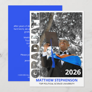 Anuncio de la promoción de graduación azul de 2026