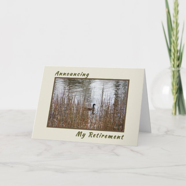 Anuncio de la tarjeta de jubilación, laguna natura (Anverso)