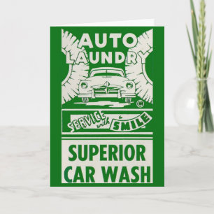 Anuncio de lavado automático de coches de los años