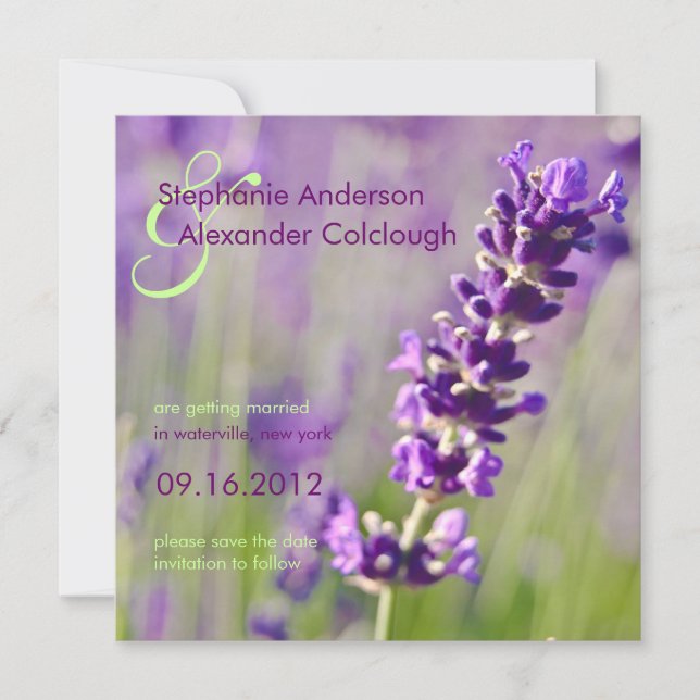 Anuncio de Lavanda • Guardar la Fecha (Anverso)