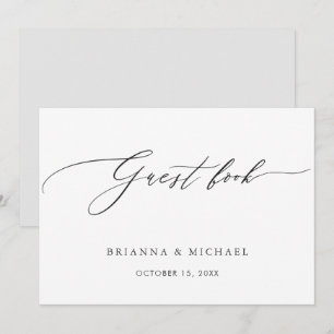 Anuncio de Libro de Invitados de Caligrafía Simple