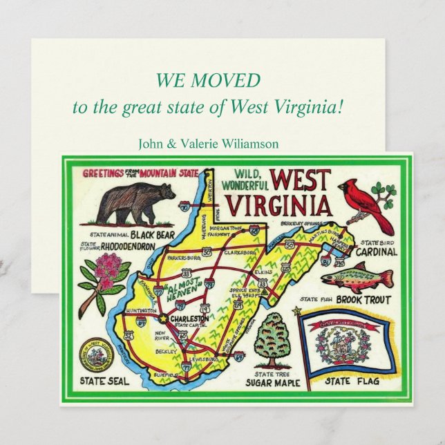 Anuncio de Mapa Ilustrado de Virginia Occidental (Anverso / Reverso)