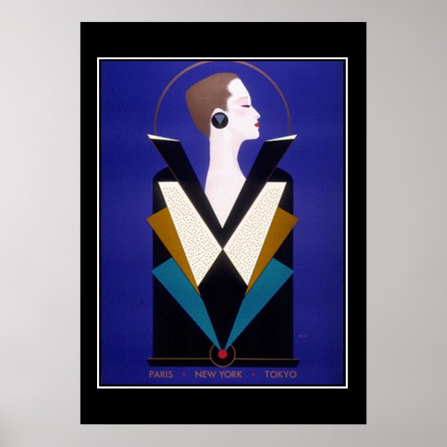 Anuncio de moda vintage impresión de cartel (Frente)