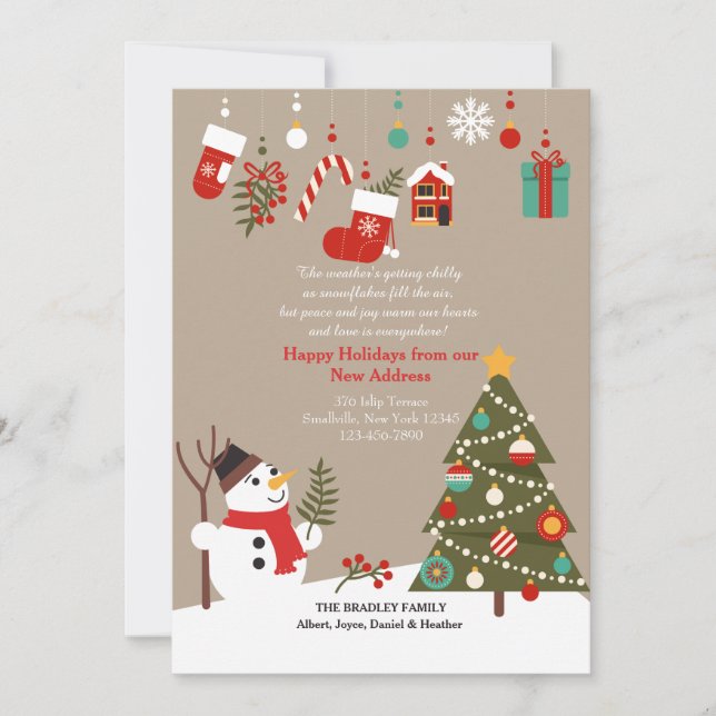 Anuncio de Movimiento del Muñeco de Nieve de Navid (Anverso)