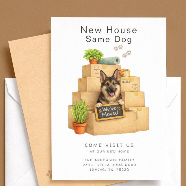 Anuncio de Mudanza a Nueva Casa de Pastor Alemán (Subido por el creador)