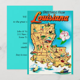 Anuncio de Mudanza con Mapa Antiguo de Louisiana