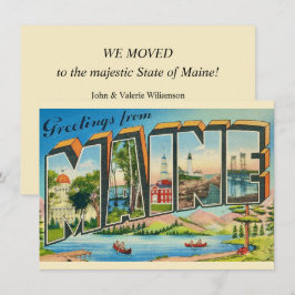 Anuncio de Mudanza con Tarjeta Postal de Maine
