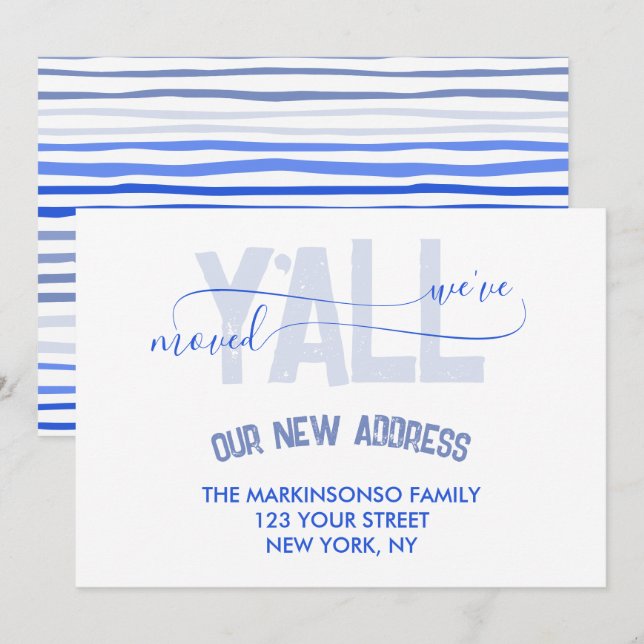 Anuncio de Mudanza de Blue Stripe (Anverso / Reverso)