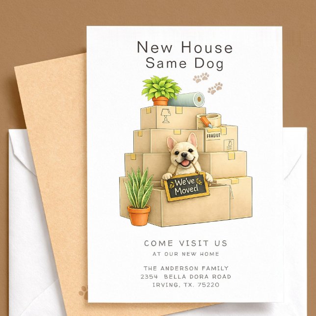 Anuncio de Mudanza de Casa con Bulldog Francés (Subido por el creador)