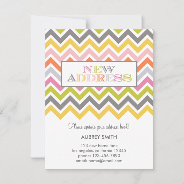Anuncio de Mudanza de Chevron Colorido (Anverso)
