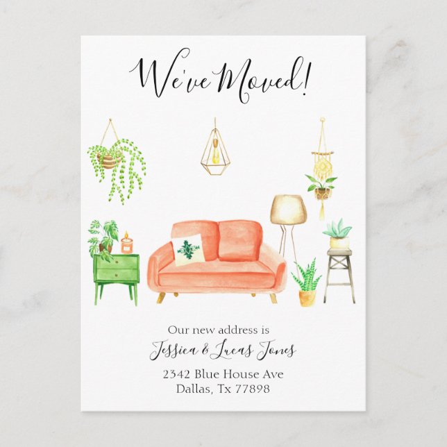 Anuncio de Mudanza de Hogar Boho Nos Mudamos (Anverso)