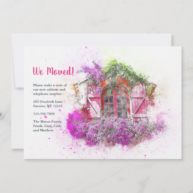 Anuncio de mudanza de jardinera de ventana (Anverso)