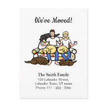 Anuncio de Mudanza de la Familia Labrador Cartoon