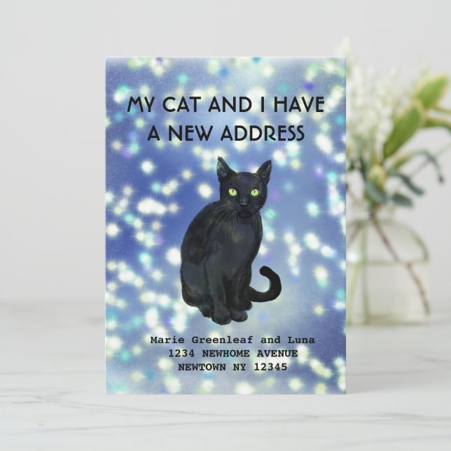 Anuncio de mudanza de mi gato y yo (Anverso de pie)