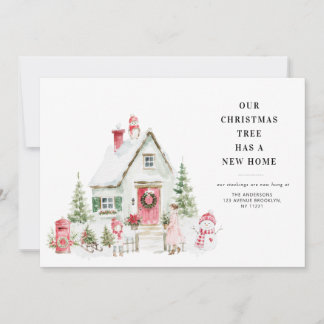 Anuncio de mudanza de Navidad en aquarela para el 
