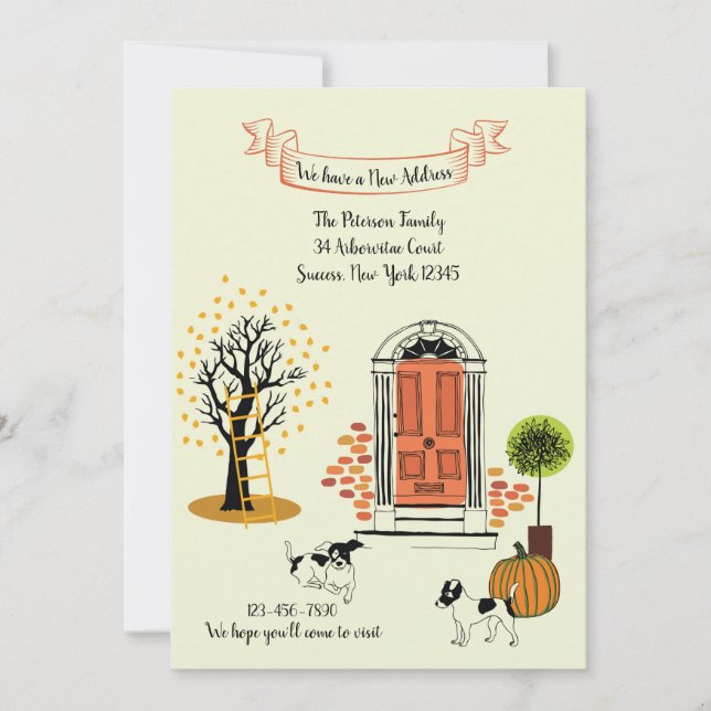 Anuncio de Mudanza de Puerta Principal de Otoño (Anverso)