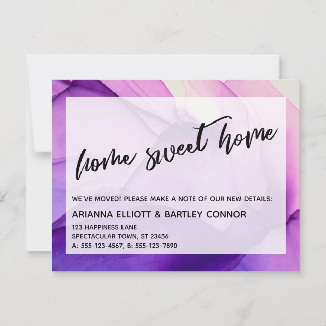 Anuncio de Mudanza de Purple Inks Hogar Dulce Hoga (Anverso)