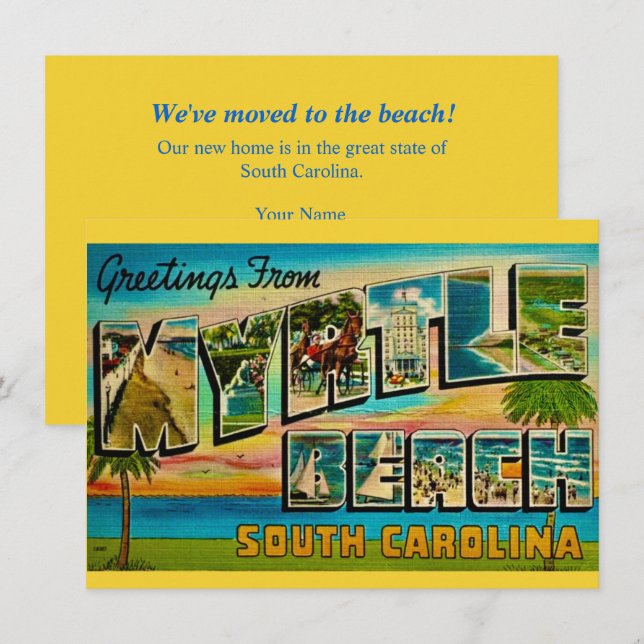 Anuncio de Mudanza en Myrtle Beach SC (Anverso / Reverso)
