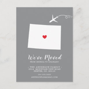 Anuncio de Mudanza Estado COLORADO Tarjeta Postal