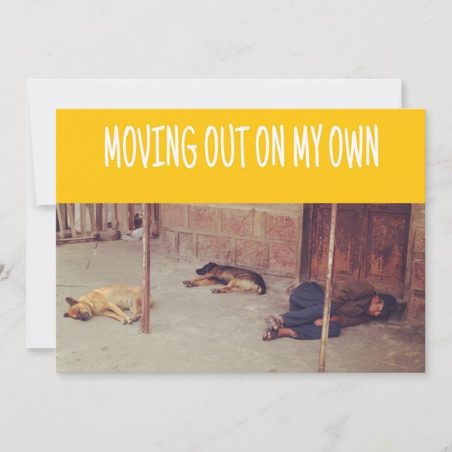 Anuncio de Mudanza (Hombre y perros en la calle) (Anverso)