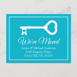 Anuncio de Mudanza Minimalista Azul Blanco Simple