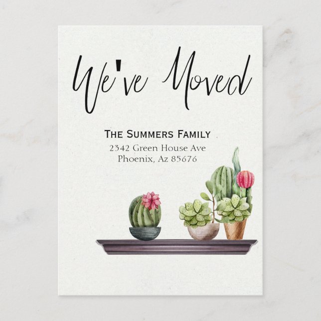 Anuncio de Mudanza Nos Mudamos Macetas (Anverso)